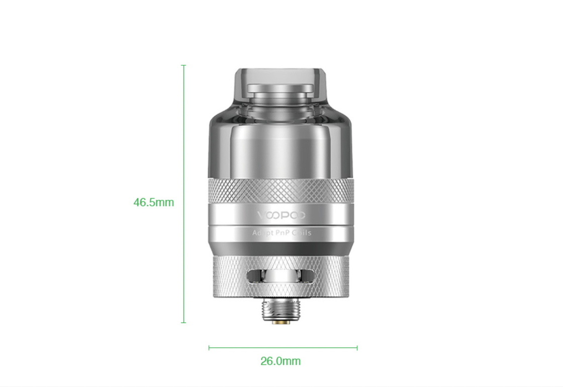 remplacement de 26 x 46,5 de millimètre Voopoo Rta de cosse du réservoir 2ml 510 de fil réservoirs de Pnp