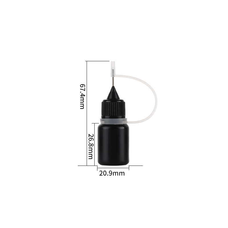 Anneau vide d'Ejuice Vape Juice Bottle Light Resistant Silicone de PE d'aiguille d'astuce noire de chapeau