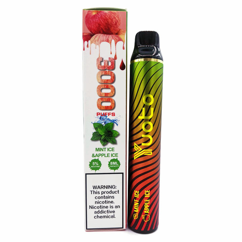 La cosse aromatisée jetable Vapes 3000 souffle double commutateur de Yuoto de saveur de 1650mah 8ml