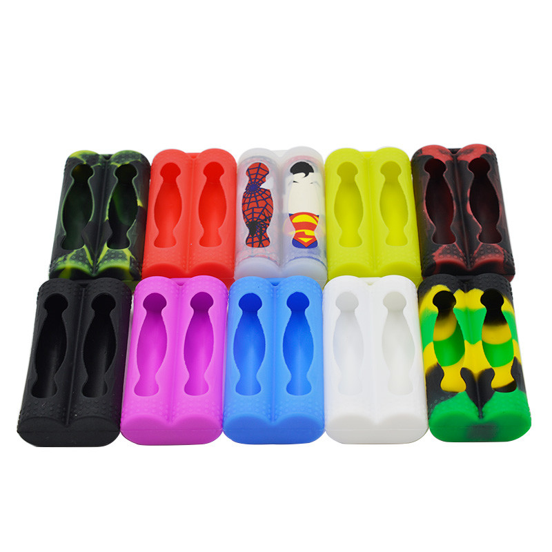 Deux batterie colorée du silicone 18650 E Vape de caisse liquide protectrice de cosse de la couverture de batterie